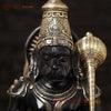 Brass Hanuman Statue Sitting on Lotus - Elegant Black &Golden Finish 16"