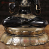 Brass Hanuman Statue Sitting on Lotus - Elegant Black &Golden Finish 16"