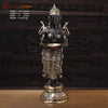 Brass Deep Lakshmi Idol, Maa Lakshmi Standing Holding a Diya Lamp 30.5" Front View