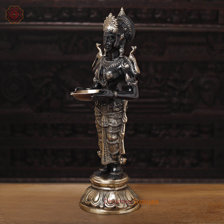 Brass Deep Lakshmi, Standing Position Deeplakshmi 30.5"