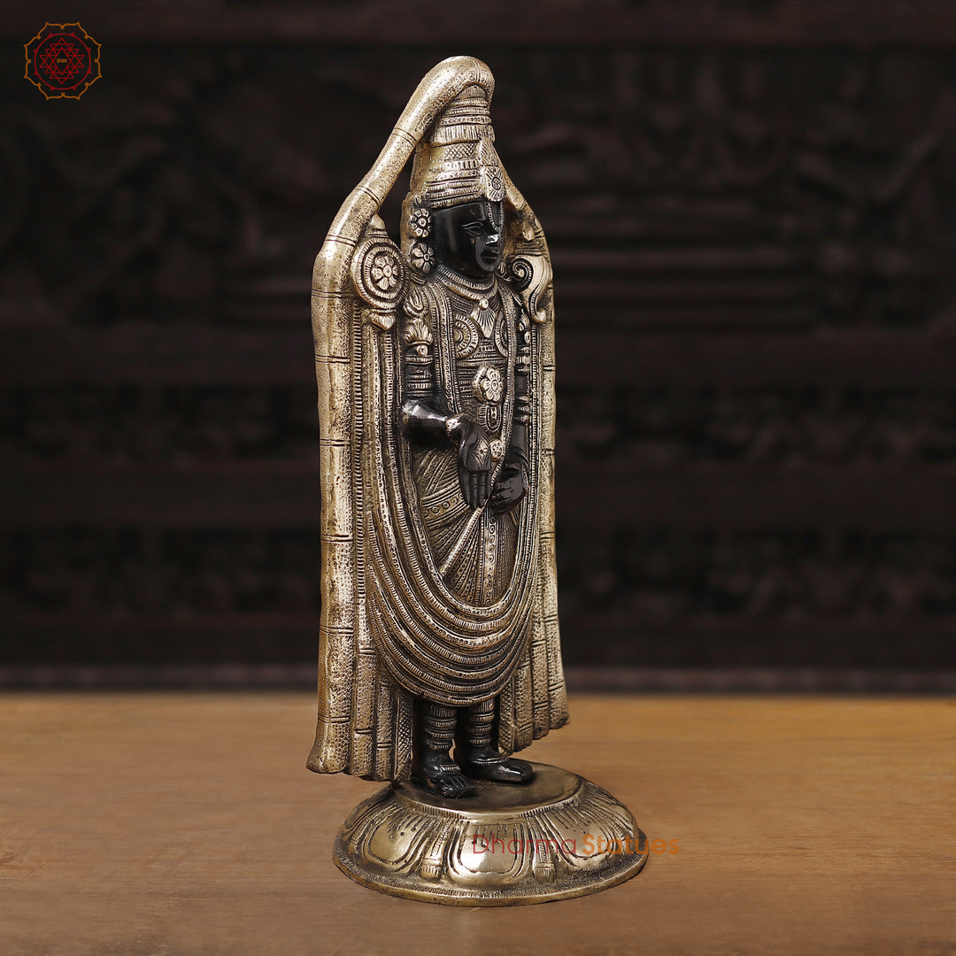 Brass Balaji Standing , Black & Gold Finish 18.5"