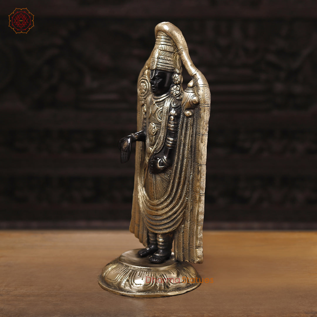 Brass Balaji Standing , Black & Gold Finish 18.5"