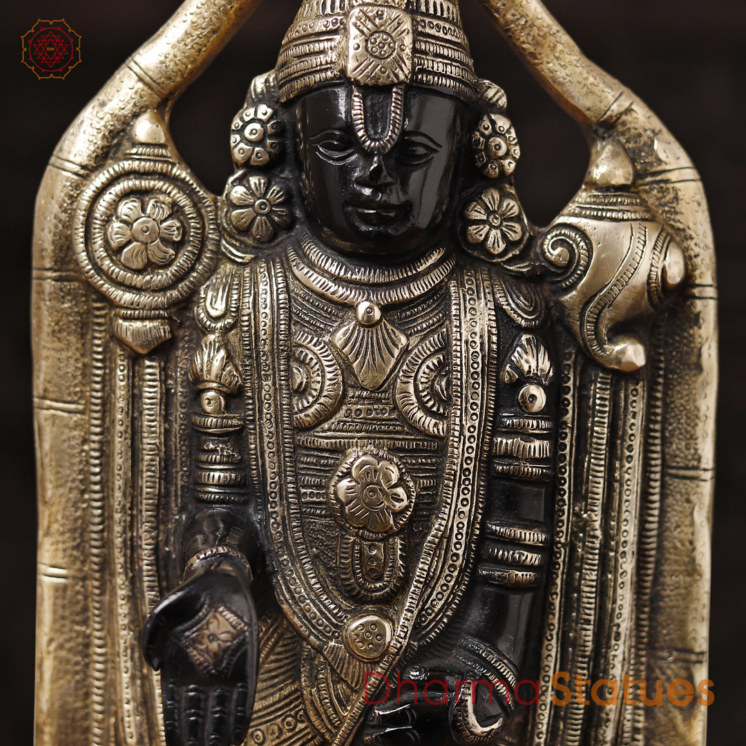 Brass Balaji Standing , Black & Gold Finish 18.5"