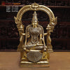 Brass Padmavati (Lakshmi) sitting statue, Handcrafted by the Master Artist of Thanjavur, Golden Fine finish 30"