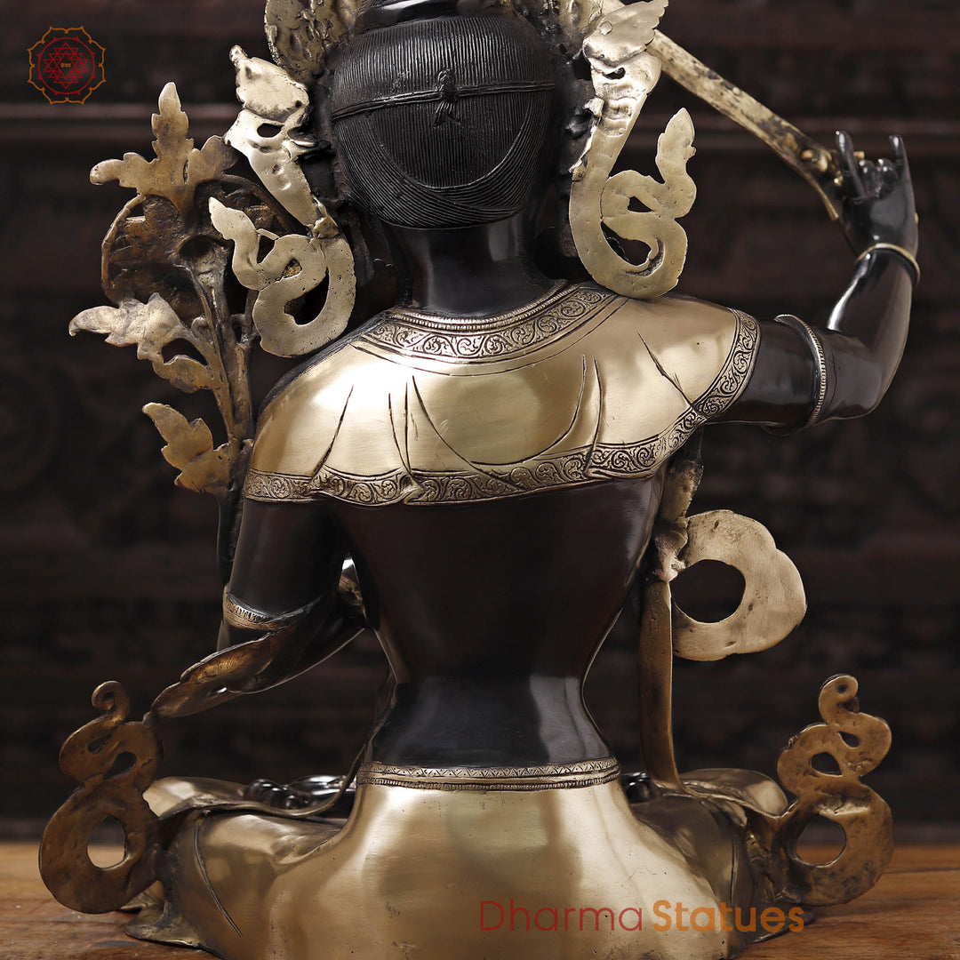 Brass Tara, Divine Praj̱aparamita  Sitting on a Earth 32"