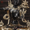 Brass Tara Idol with Sword, Black Patina & Golden Finish 32"