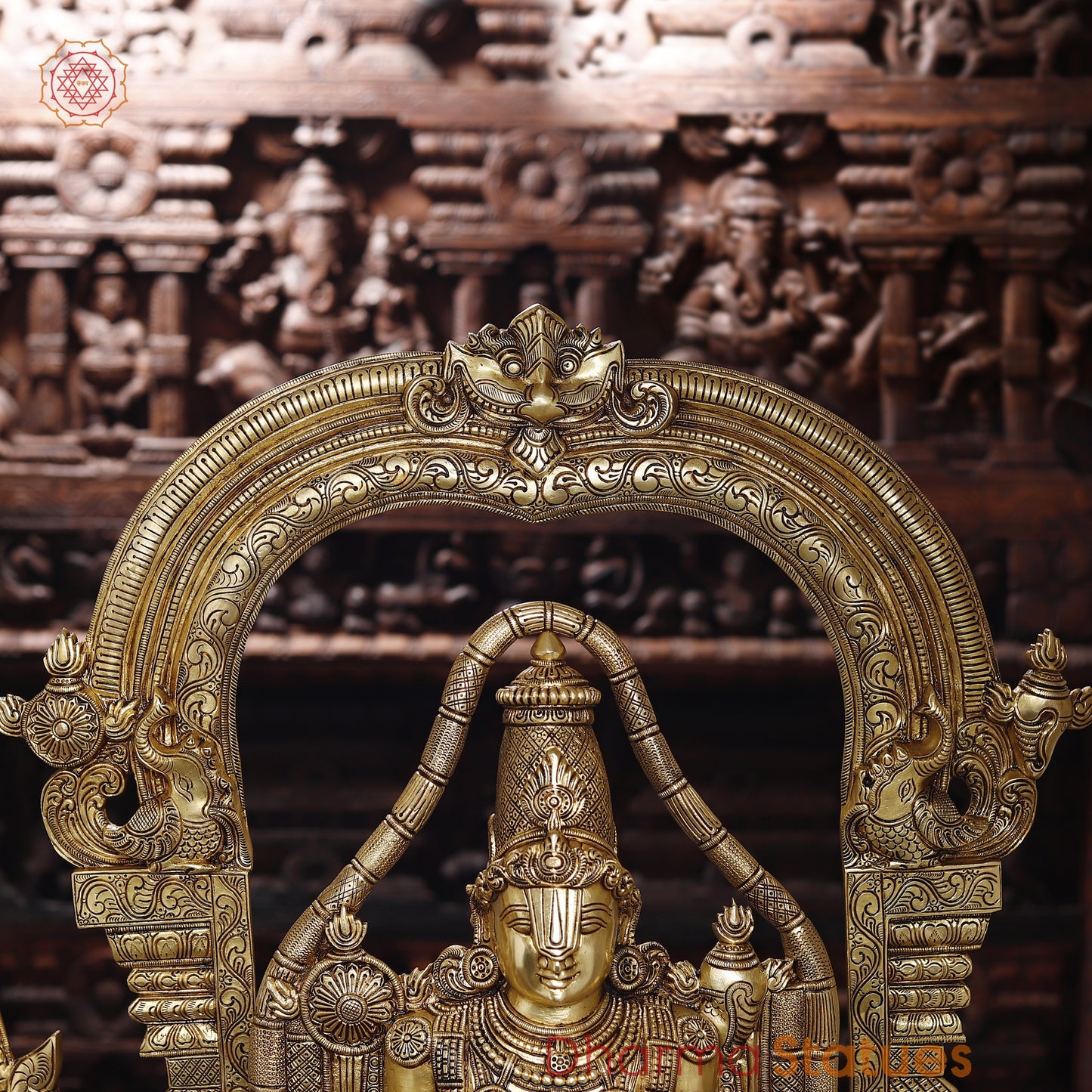 Brass Lakshmi & Tirupati Balaji, Fine Golden Finish, 39.5"