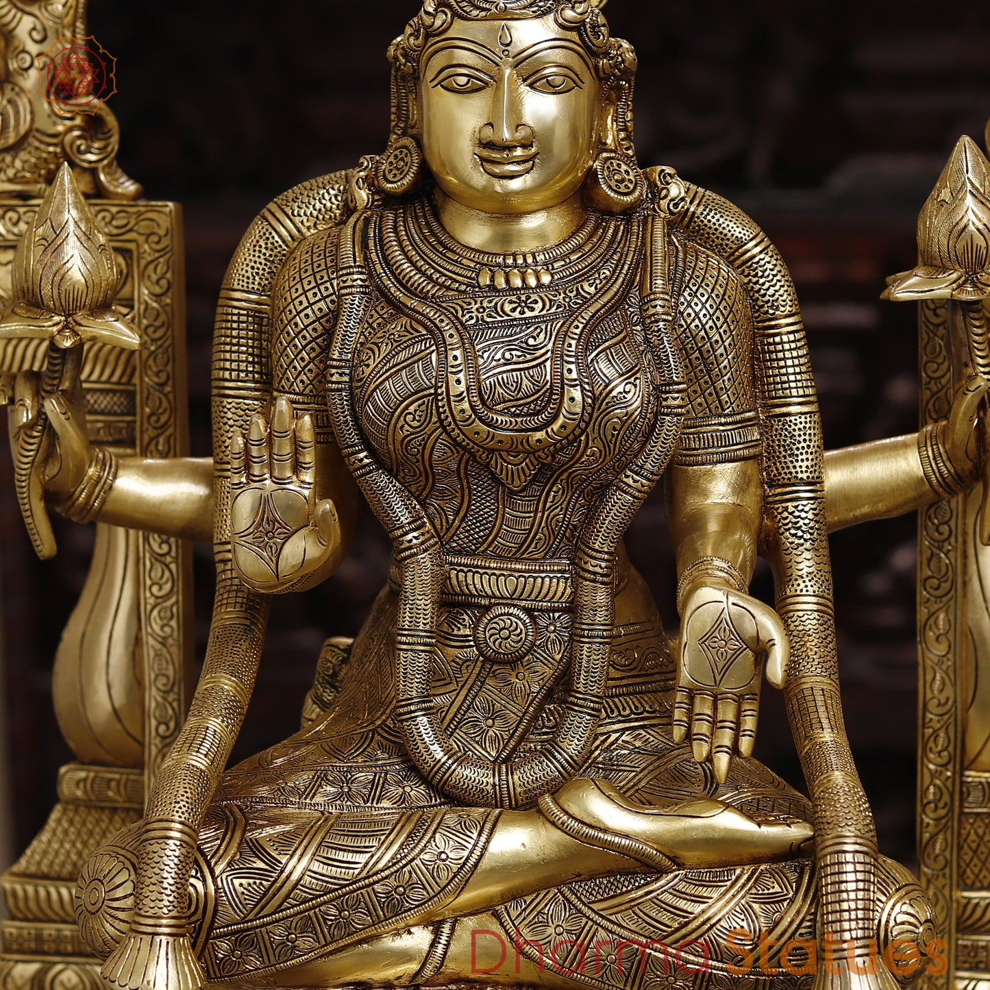 Brass Lakshmi & Tirupati Balaji, Fine Golden Finish, 39.5"