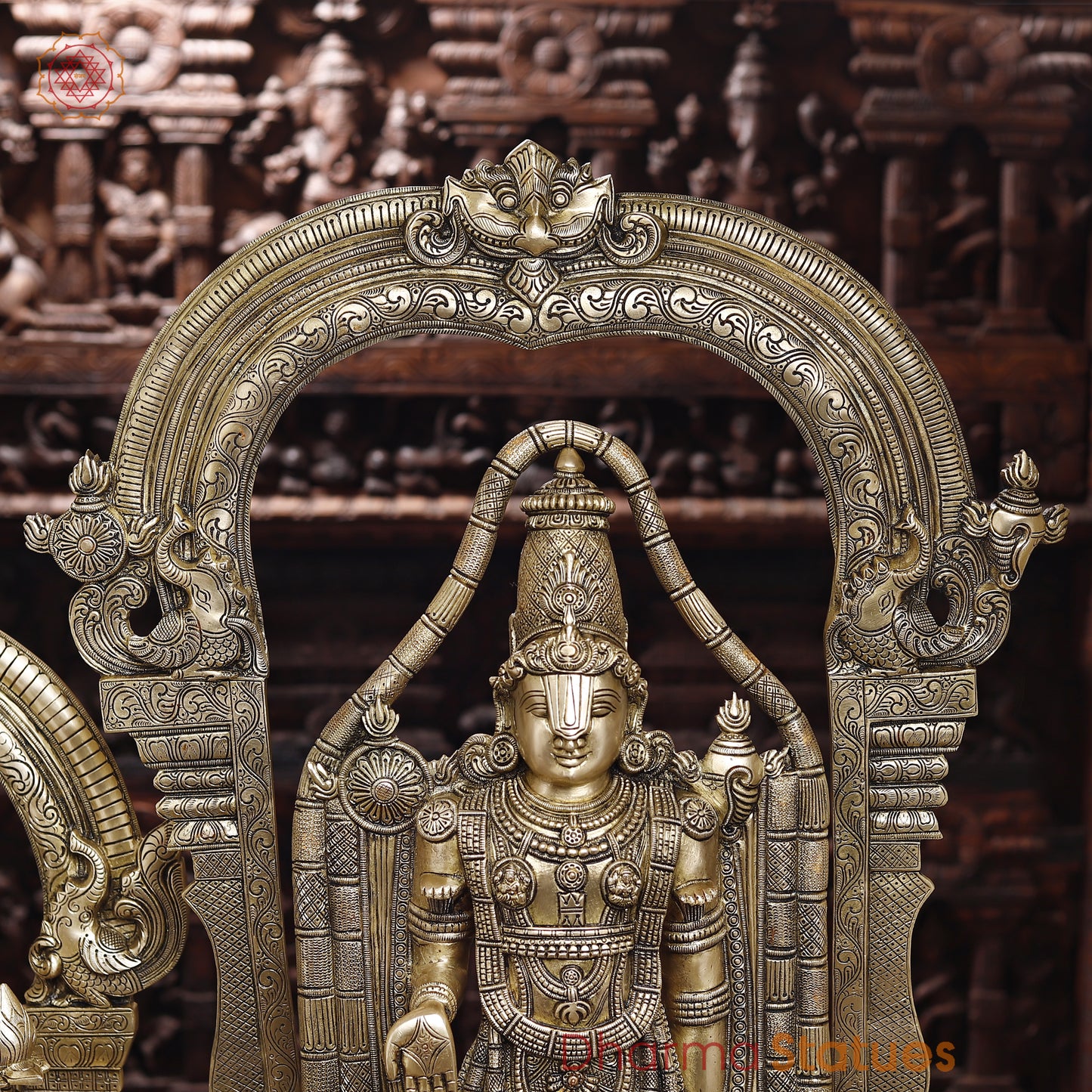 Brass Lakshmi & Tirupati Balaji, Fine Golden Finish, 39.5"