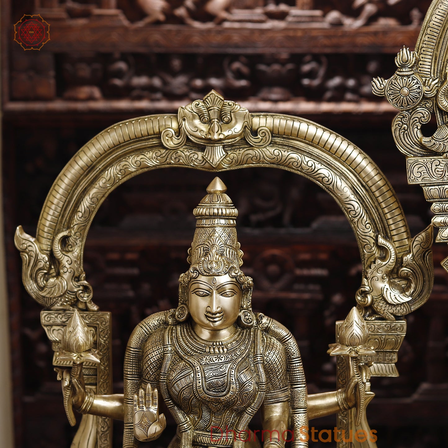 Brass Lakshmi & Tirupati Balaji, Fine Golden Finish, 39.5"