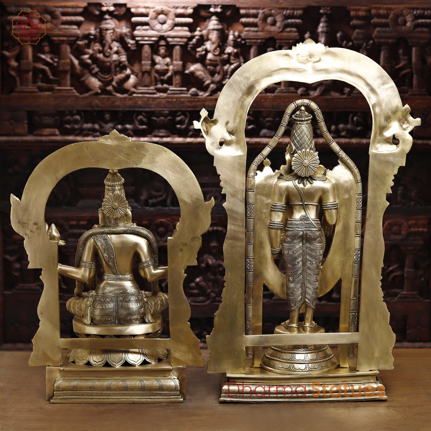 Brass Lakshmi & Tirupati Balaji, Fine Golden Finish, 39.5"