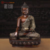 Brass Buddha Idol, seated on a Lotus, Fine Copper Finish 22"