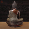 Brass Buddha Idol, seated on a Lotus, Fine Copper Finish 22"