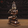 Brass Brahma seated, 4 Head And 4 Arms, Copper & Gold Finish, 16"