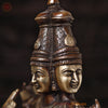 Brass Brahma seated, 4 Head And 4 Arms, Copper & Gold Finish, 16"