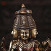 Brass Brahma seated, 4 Head And 4 Arms, Copper & Gold Finish, 16"