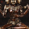 Brass Brahma seated, 4 Head And 4 Arms, Copper & Gold Finish, 16"