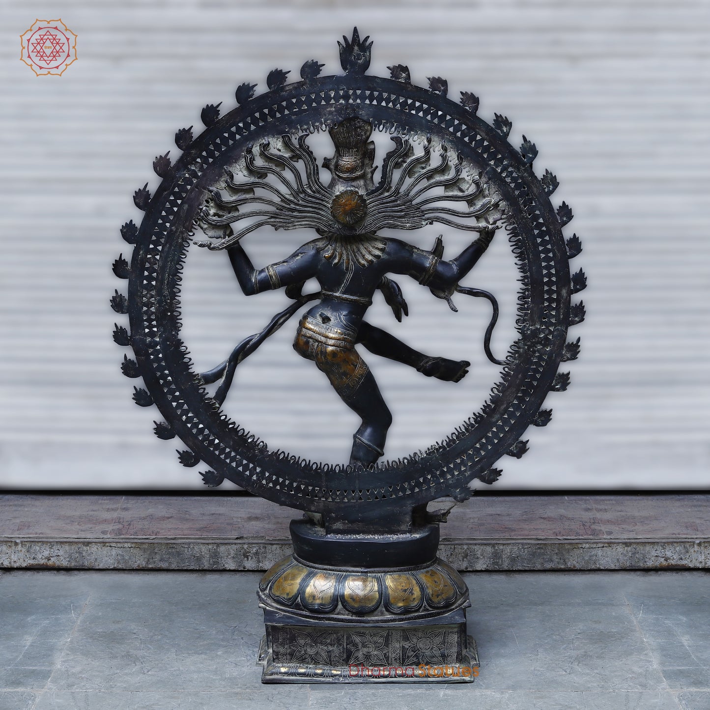 Brass Nataraj , Black Patina & Golden Finish, 54"