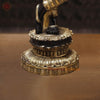 Brass Krishna Statue Standing Under Tree, Golden & Black Patina Finish, 56.5"