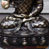 Brass Buddha seated With carving, Copper & Smooth Finish, 44"