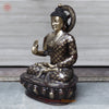 Brass Buddha seated With carving, Copper & Smooth Finish, 44"