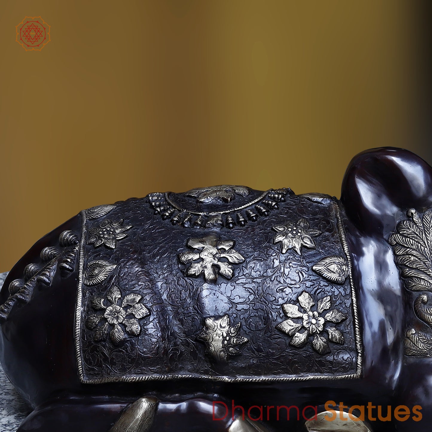 Brass Nandi seated, Black Patina & Golden Finish, 22"