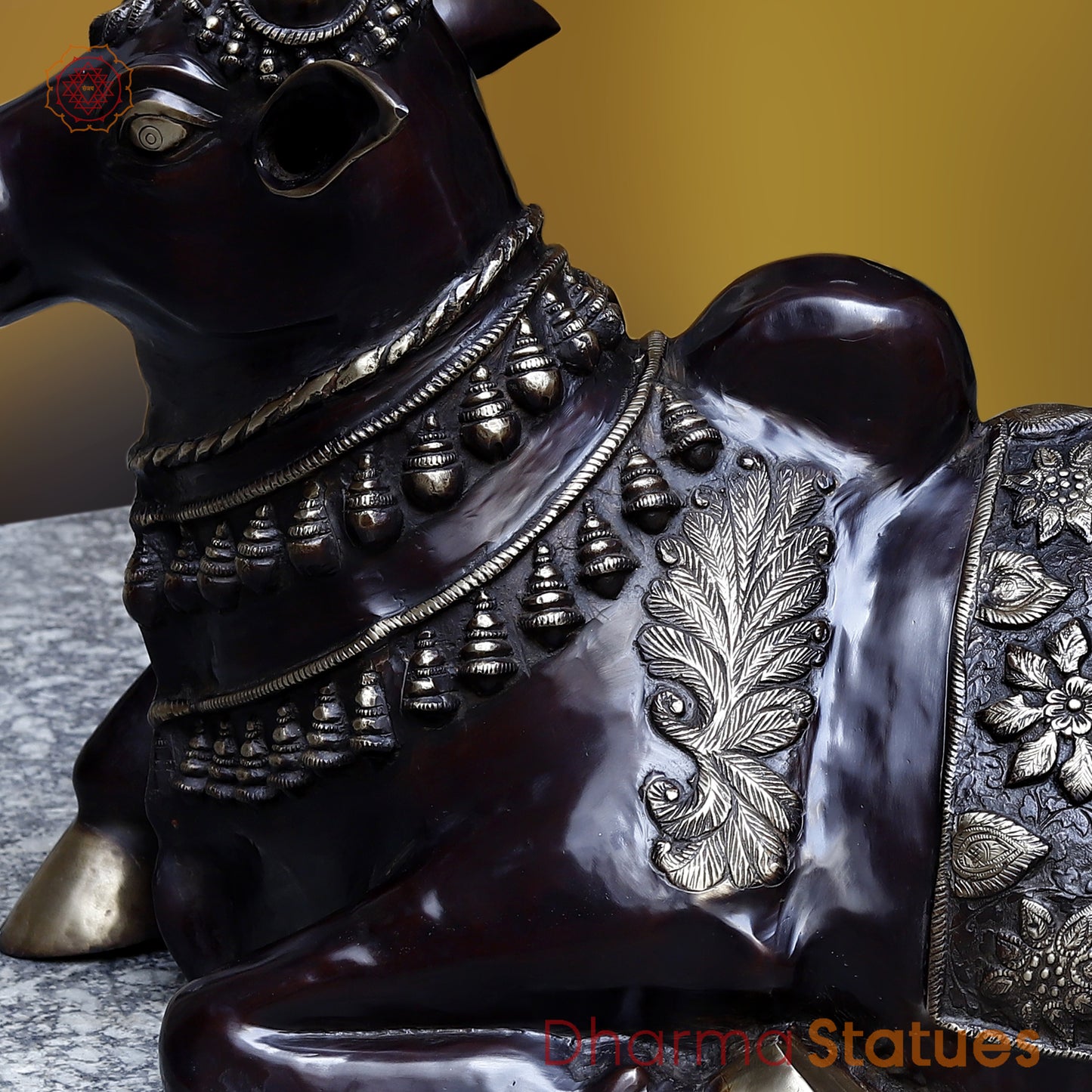 Brass Nandi seated, Black Patina & Golden Finish, 22"