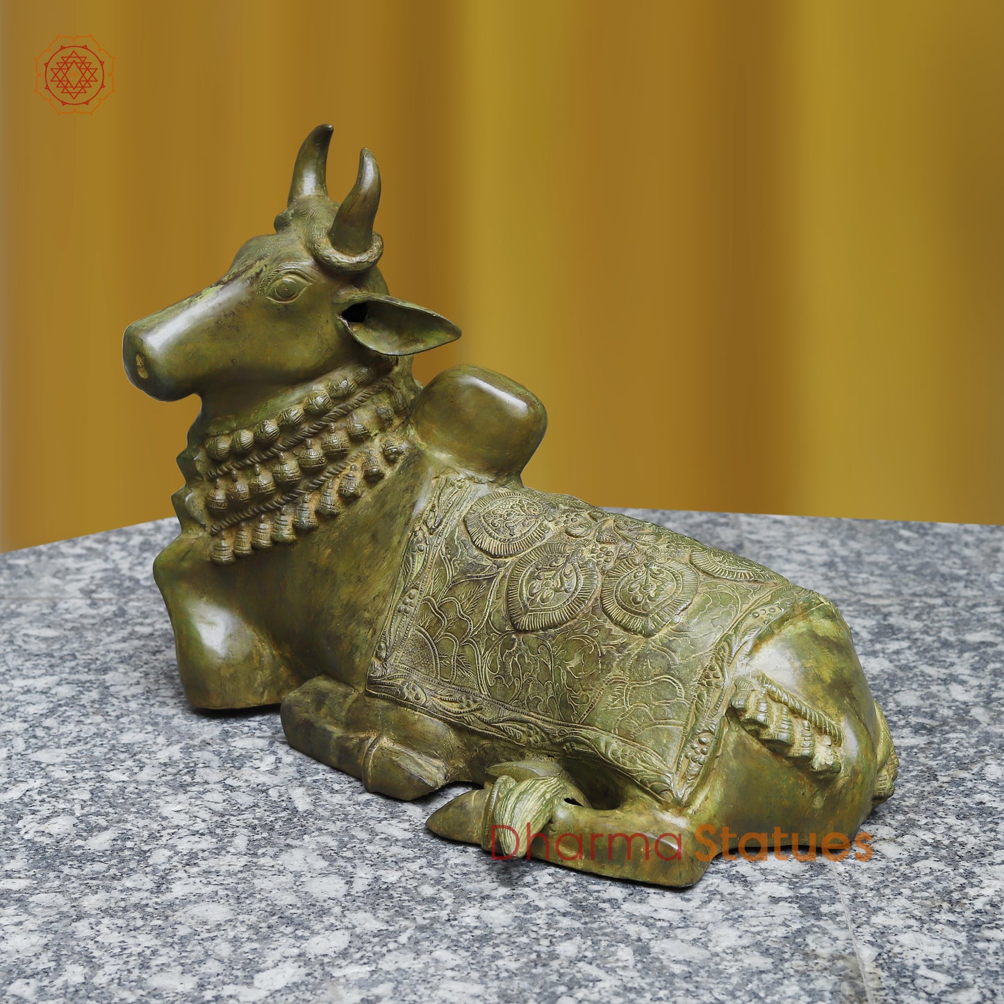 Brass Nandi, Antique Green Finish, 18"