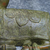 Brass Nandi Seated, Antique Green Finish, 18"