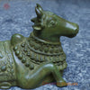 Brass Nandi Seated, Antique Green Finish, 11"