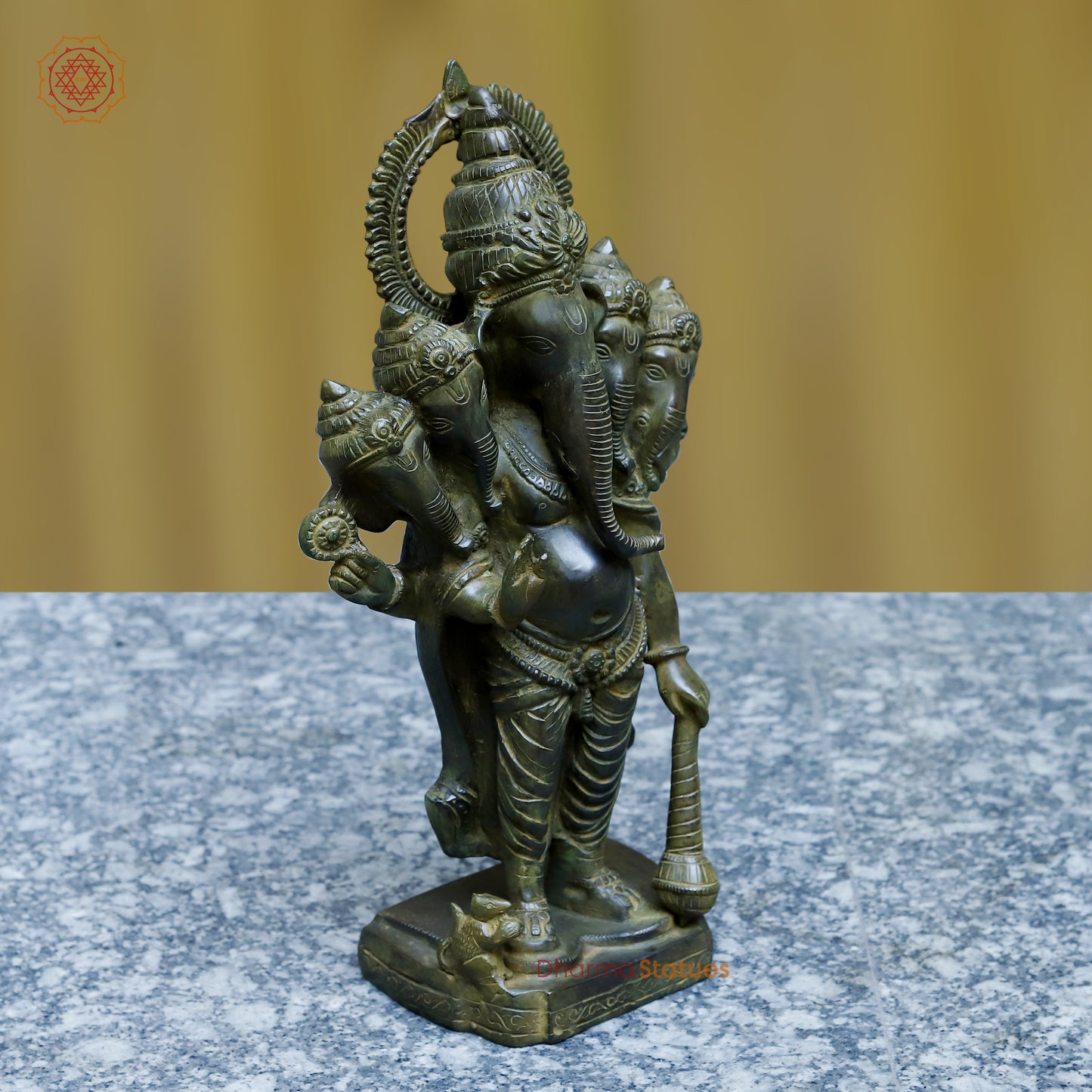 Buy Panchmukhi Ganesh, Antique Green Finish, 19"