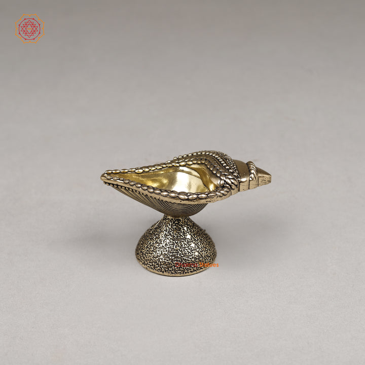 Brass Shankh Diya, 1.5"