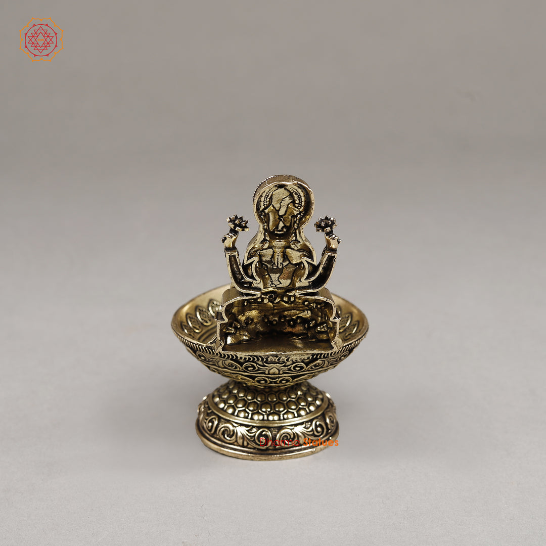 Brass Lakshmi Diya, 3.5"