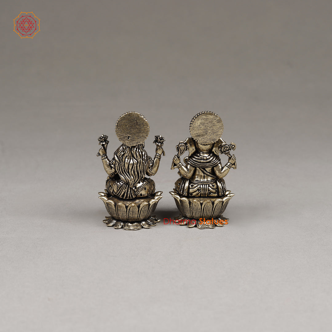 Brass Lakshmi & Ganesh, 2.5"