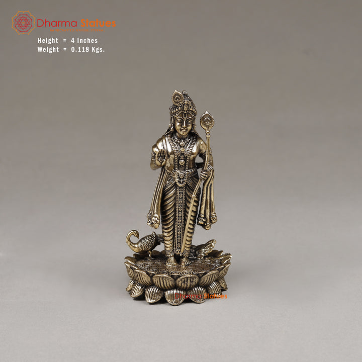 Brass Kartikeya, 4"