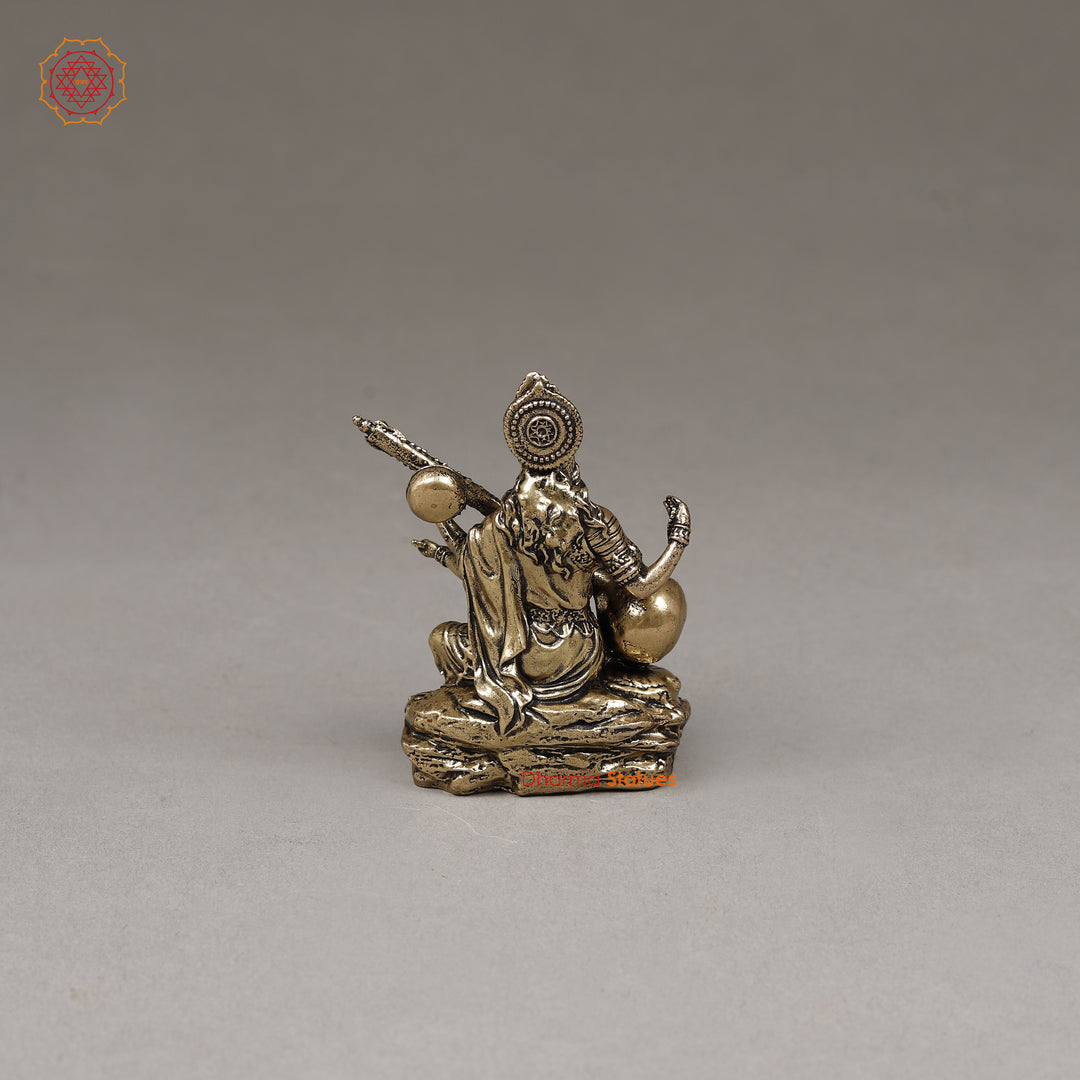 Brass Saraswati, 3"