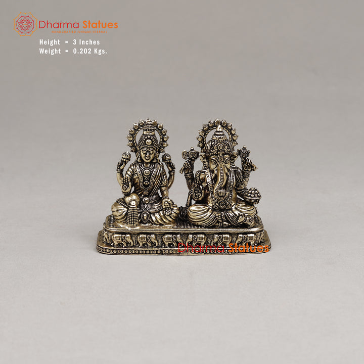 Brass Lakshmi & Ganesh, 3"