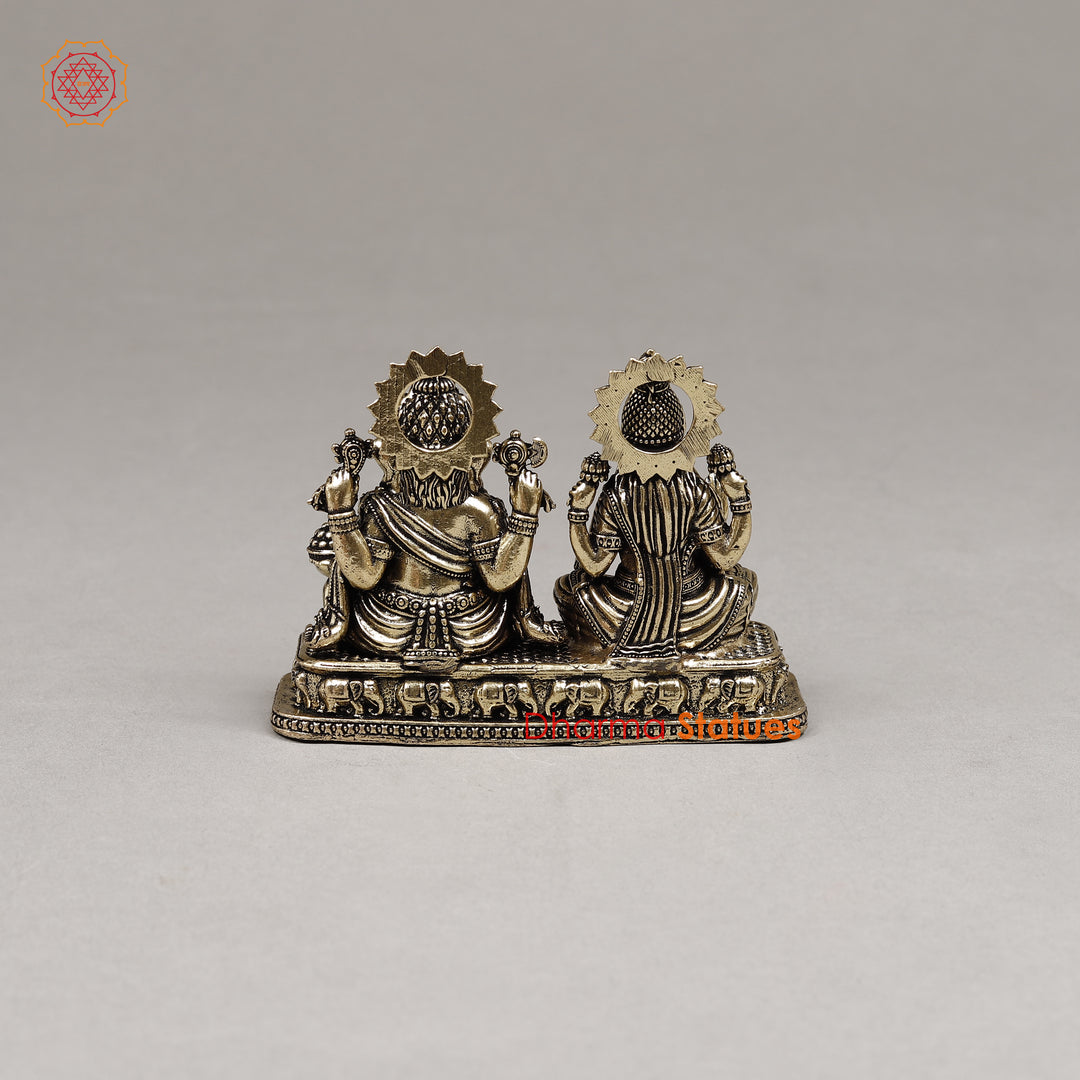 Brass Lakshmi & Ganesh, 3"