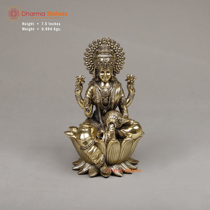 Brass Lakshmi, 7.5"