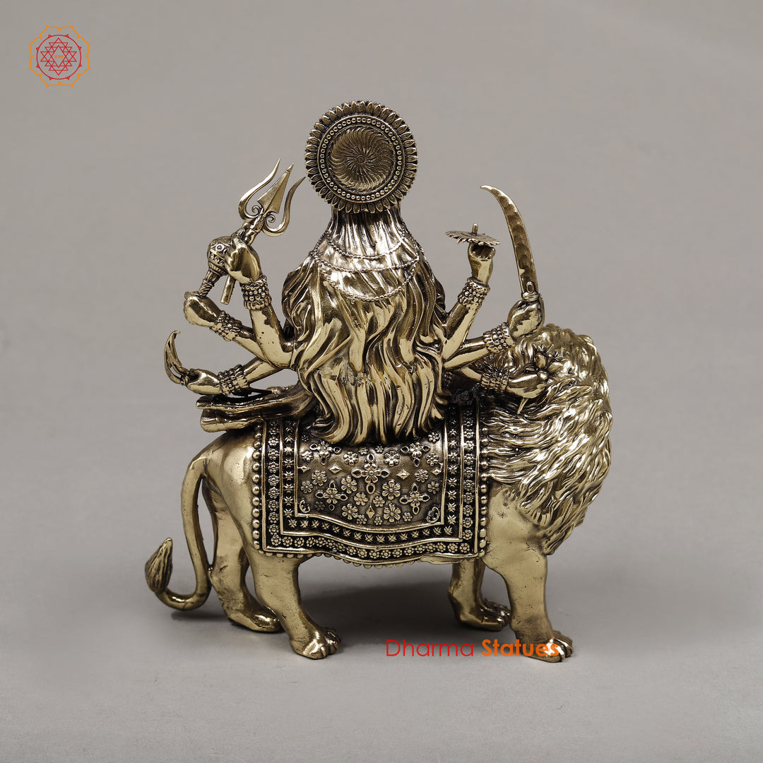 Brass Durga (Sherawali Maa), 7.5"