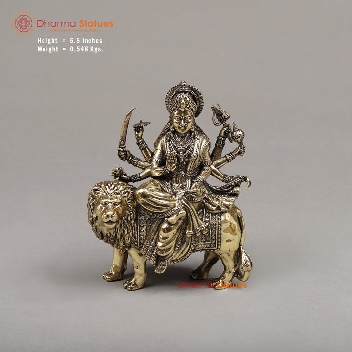 Brass Durga (Sherawali Maa), 5.5"