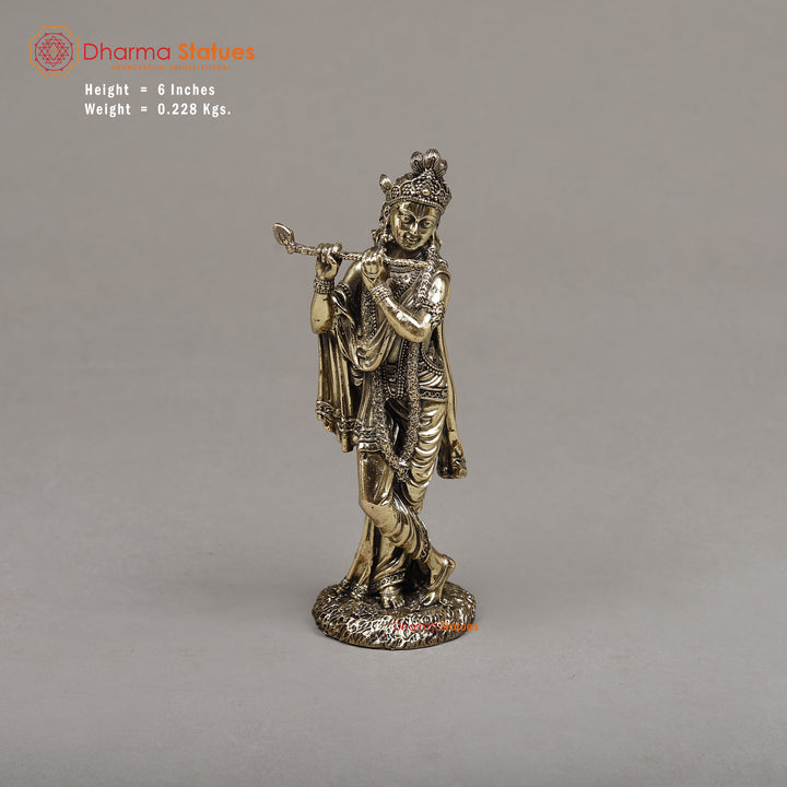 Brass Krishna, 6"