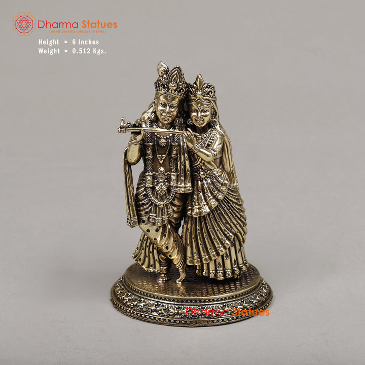 Brass Radha & Krishna, 6"