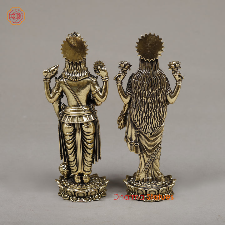 Brass Vishnu & Lakshmi, 7"