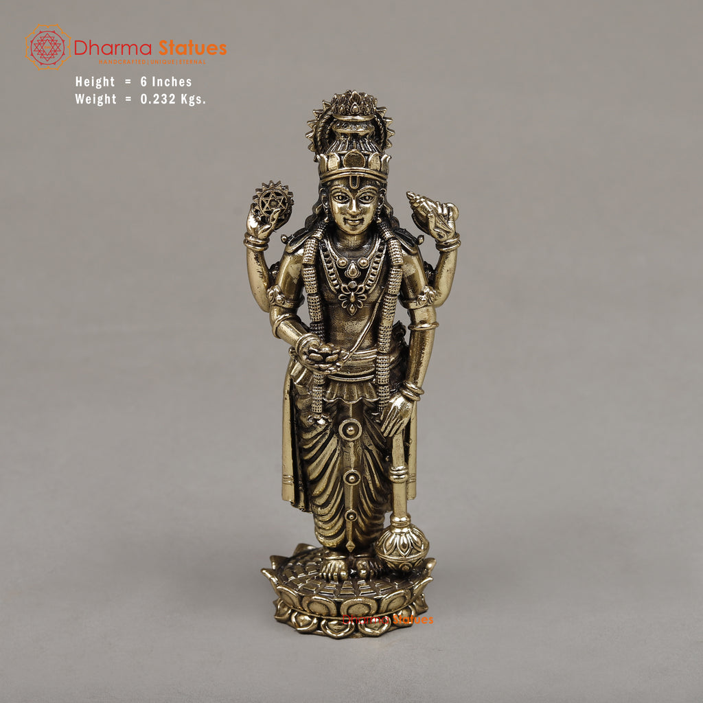 Brass Vishnu, 6"