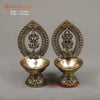 Brass Lakshmi & Ganesh Diya (Lamp), 4.5"