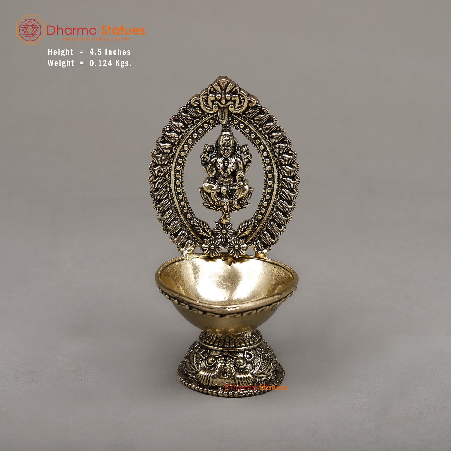 Brass Lakshmi Diya, 4.5"