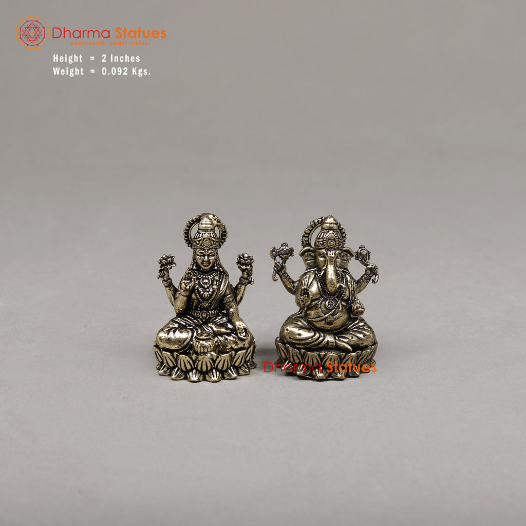 Brass Lakshmi & Ganesh, 2"