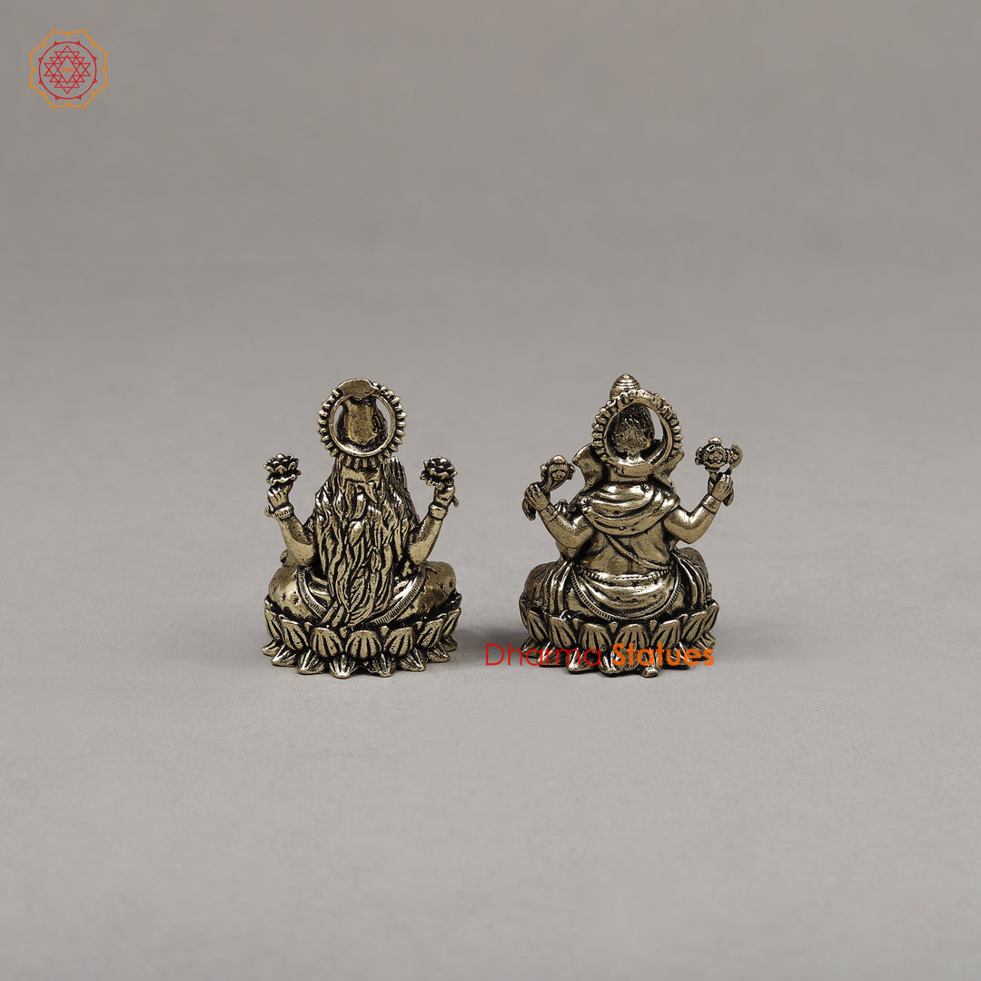 Brass Lakshmi & Ganesh, 2"