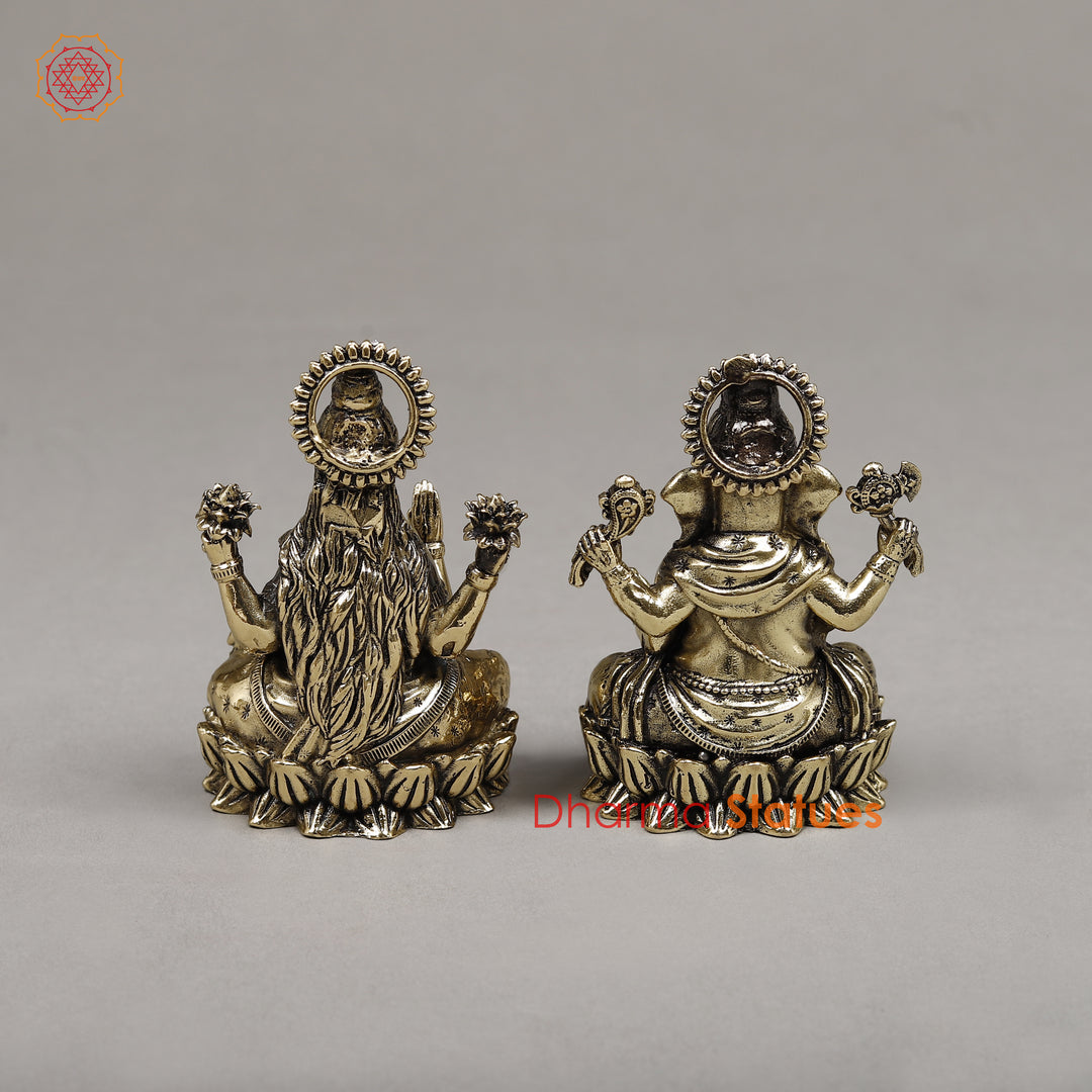 Brass Lakshmi & Ganesh, 3"